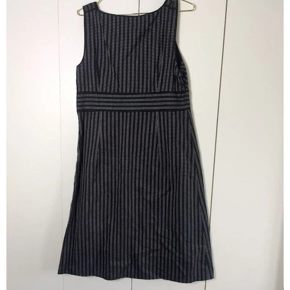 Ann Taylor Loft Women’s 14 Dress Sleeveless Black White Stripe Sleeveless - Picture 5 of 5
